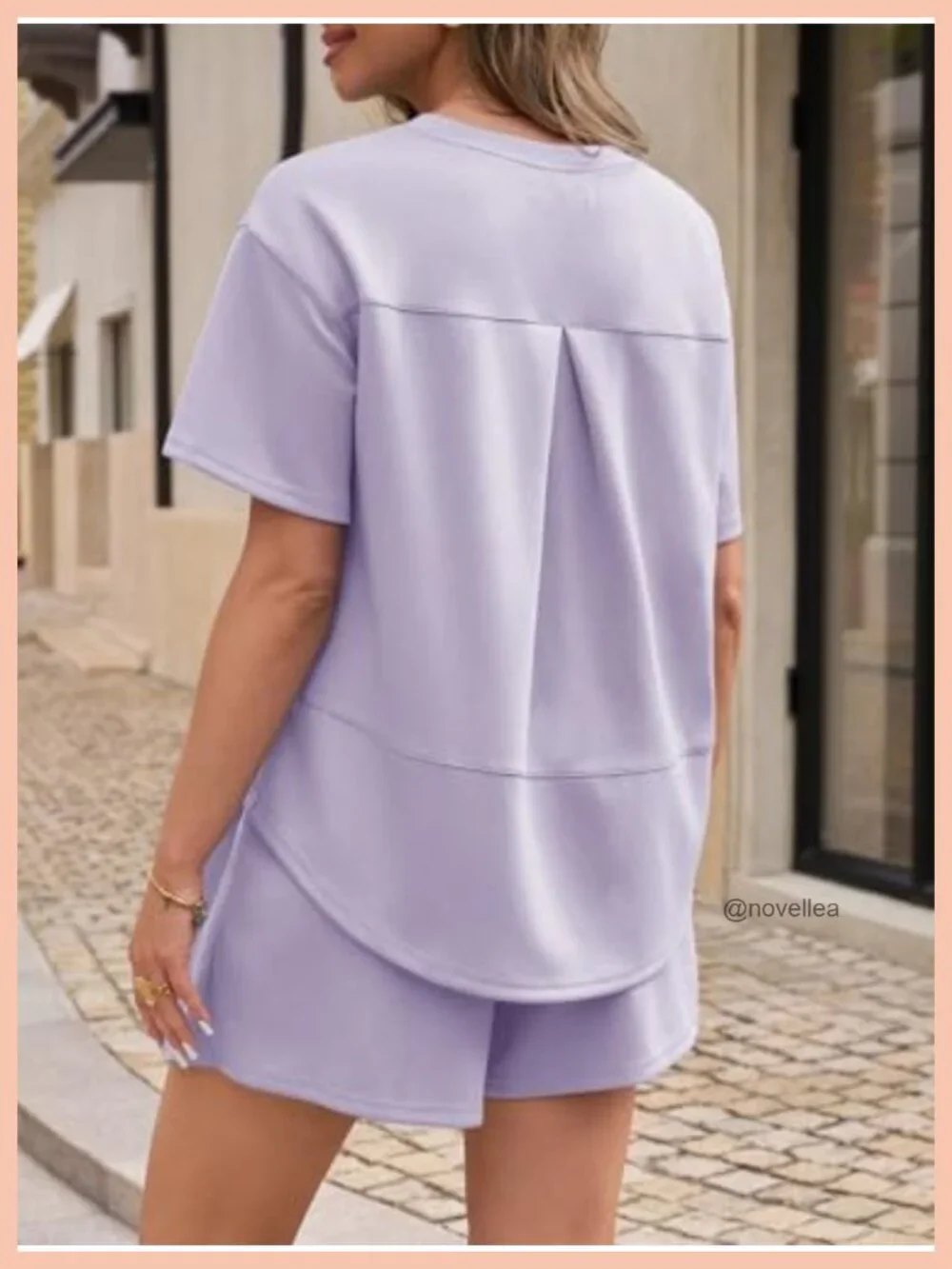Women's 2 Piece Lounge Short Set with Pockets, Polyester Blend